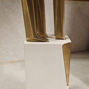 Modern Gold and White Sculpture